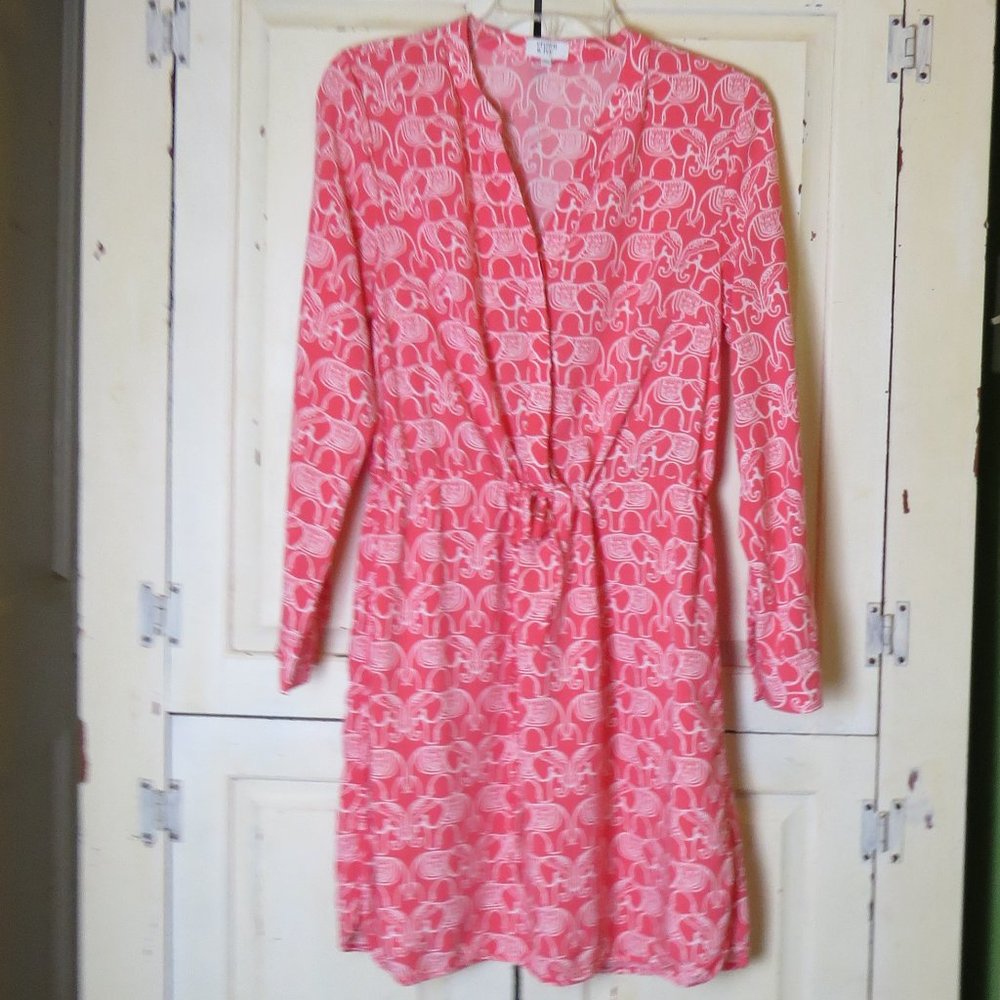 **SOLD** Crown & Ivy Dress / Tunic - Size 8 - Pink - Elephant - Cinch Waist - Picture 1 of 8